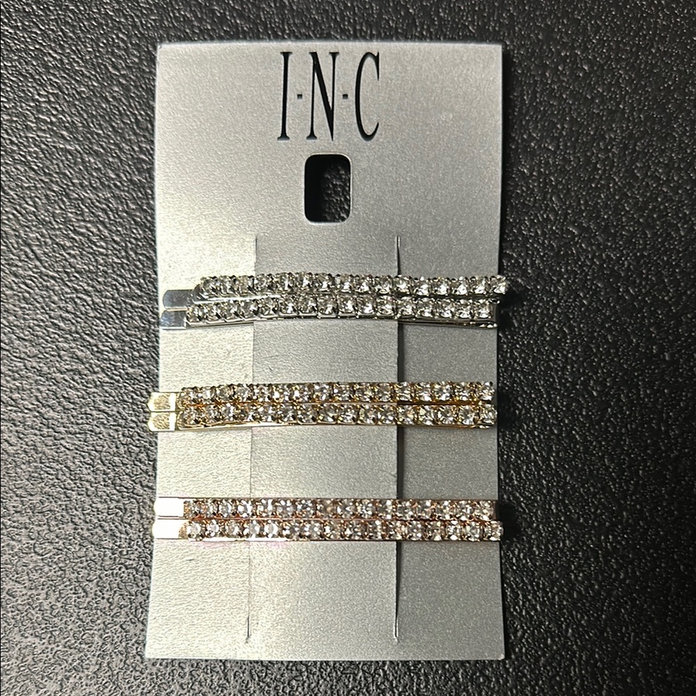 INC International Concepts Sparkling Hair Clips - Silver and Gold